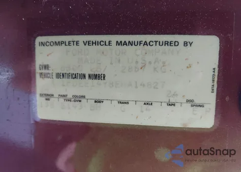 1984 Ford Econoline E150 Van from USA, damaged, VIN 1FDEE14Y8EHA14827